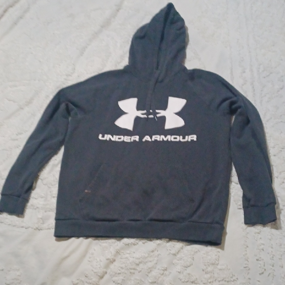 Under Armour Charcoal Hoodie with White Logo